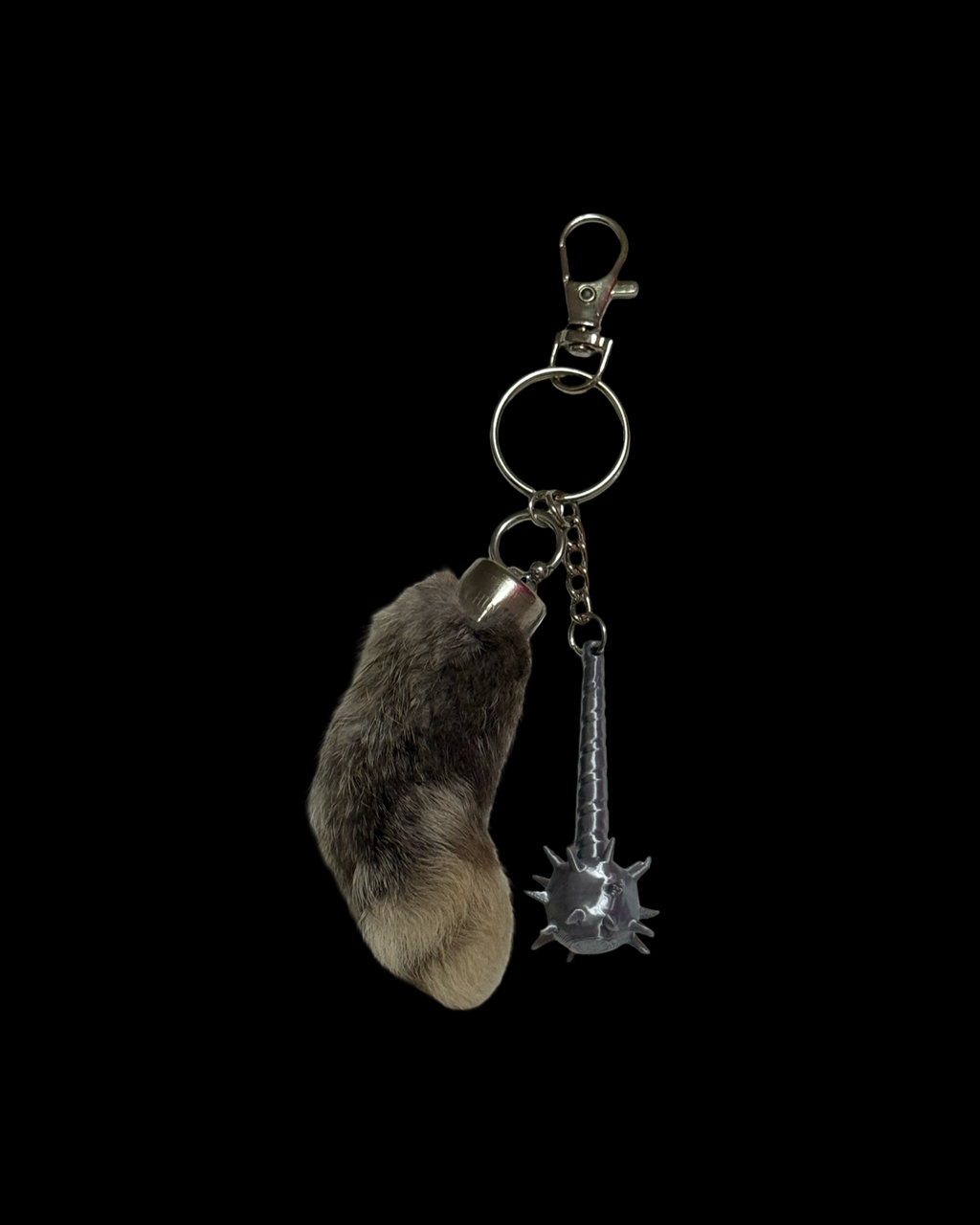 Midevil rabbits foot keychain