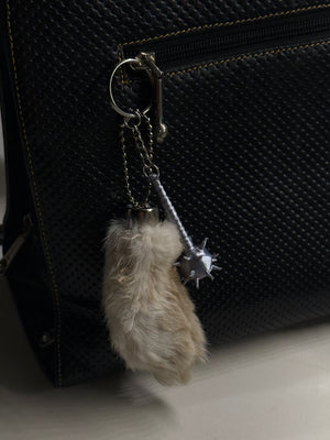 Midevil rabbits foot keychain
