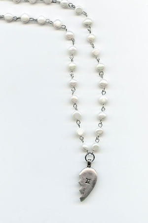 Single Zodiac BFF Necklace Pearl
