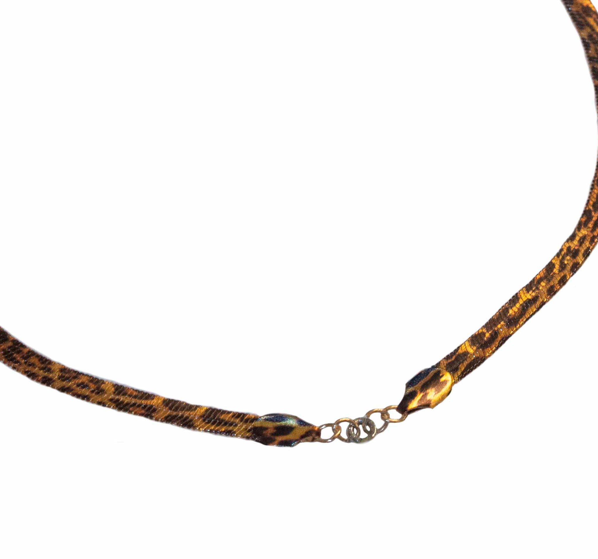 Cheetah Herring Bone necklace