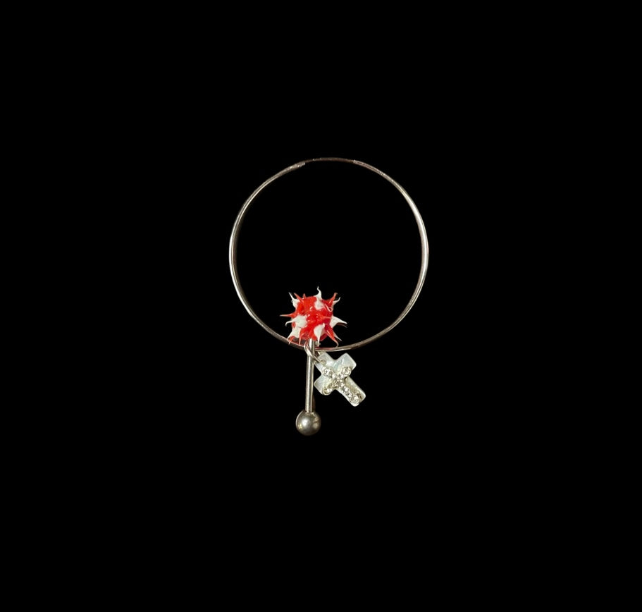 Cross Hoop Earring