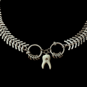 Circle Razor tooth necklace