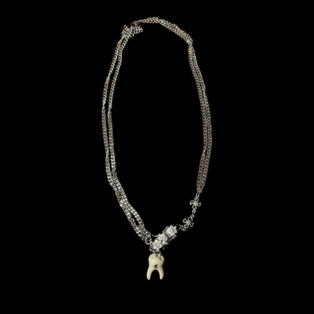 Flower Chain Tooth Necklace