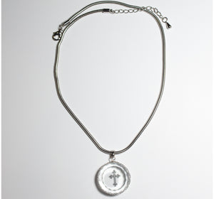 Glass Cross Necklace