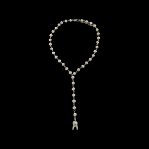 PEARL LARIAT TOOTH NECKLACE