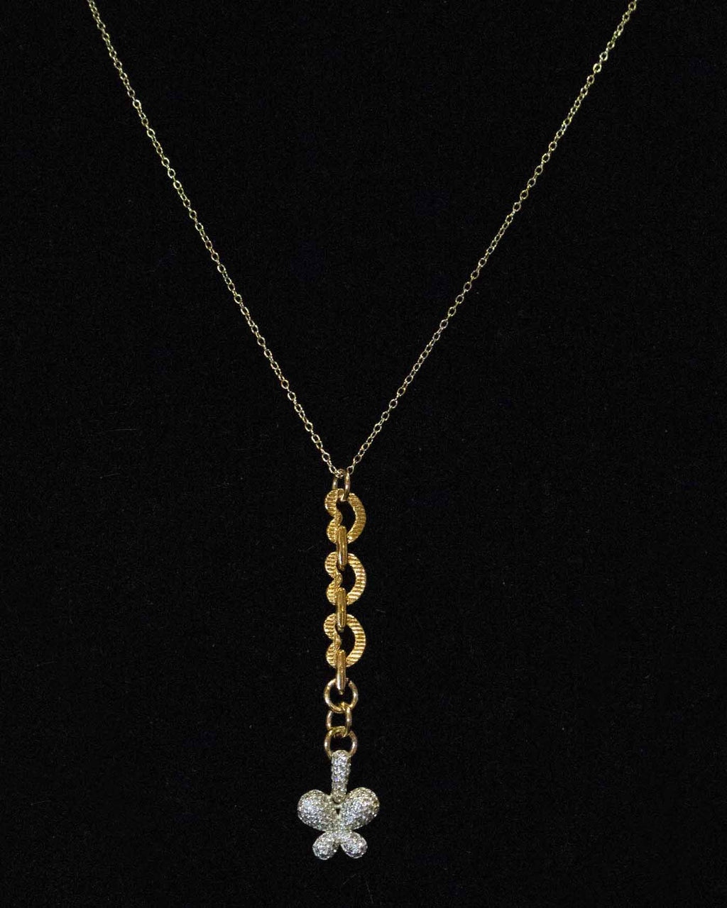 Gold Butterfly Drop Necklace